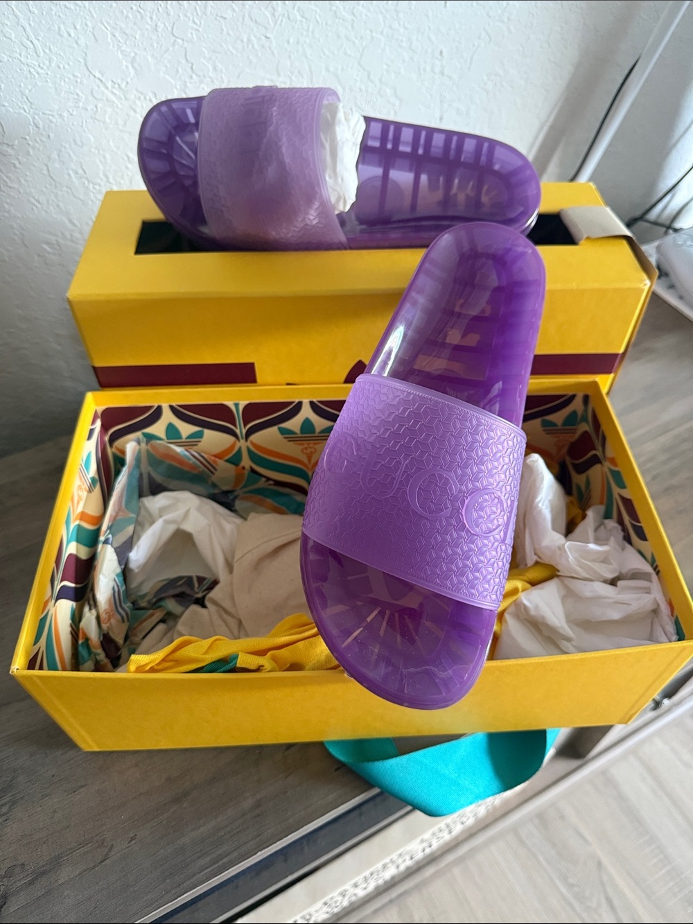 Authentic Gucci Purple Slide Sandals